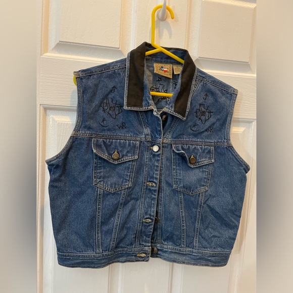 DON'T MESS WITH TEXAS Denim Vest Size M - Picture 1 of 3